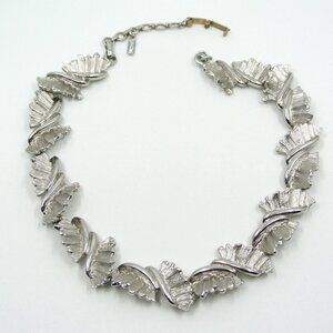 Vintage Monet Stamped Silver Necklace